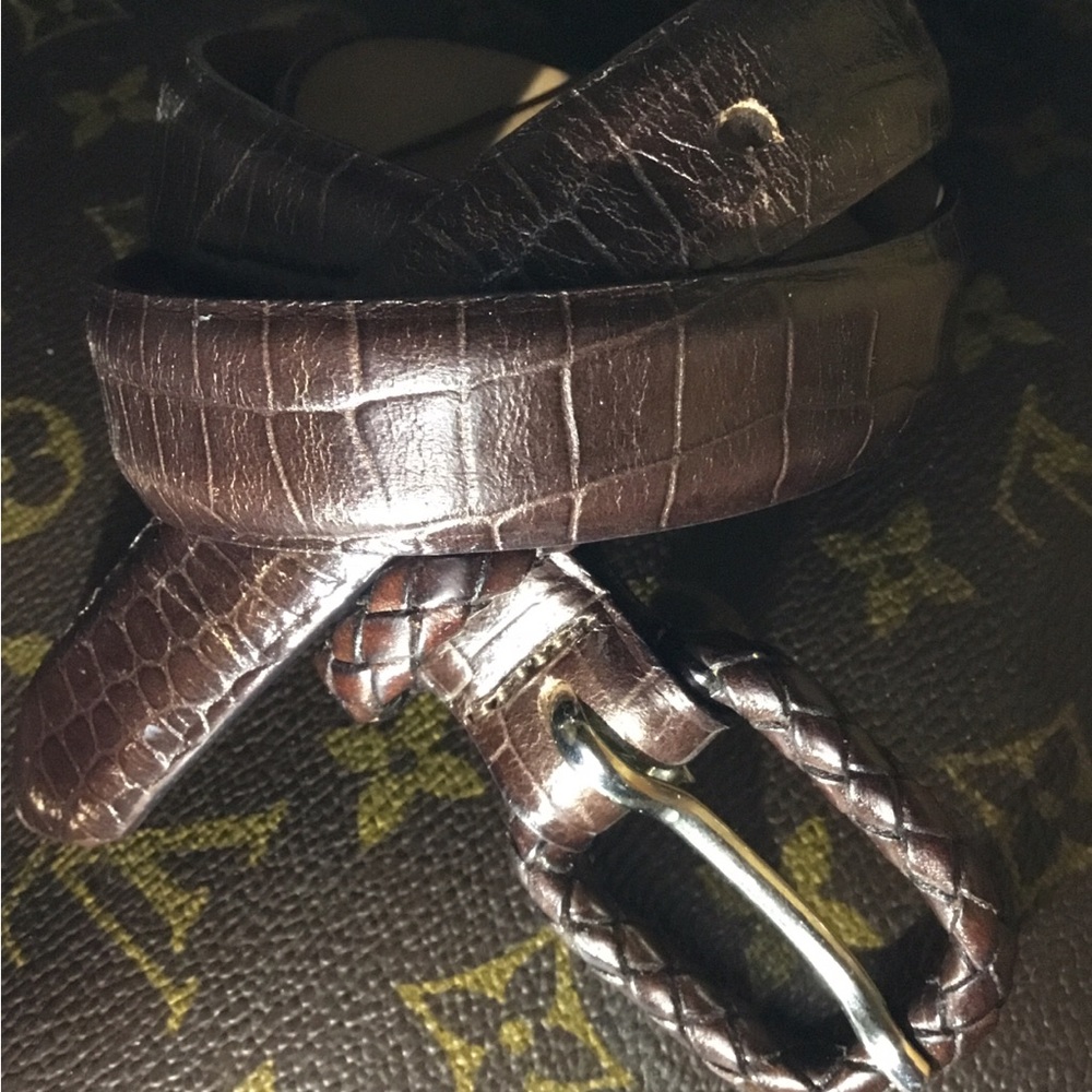 TALBOTS CROCODILE ITALIAN LEATHER BELT